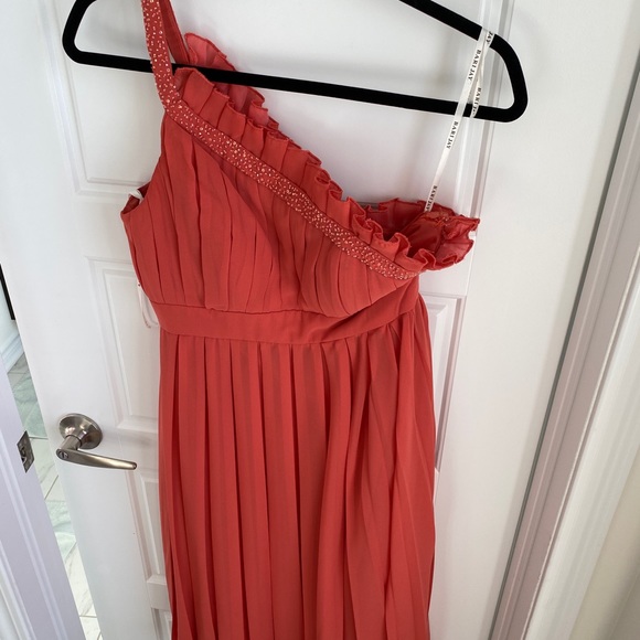Coral One-Shoulder Dress - Picture 2 of 5